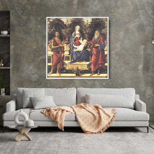 "The Virgin and Child Enthroned" by Sandro Botticelli - Canvas Artwork