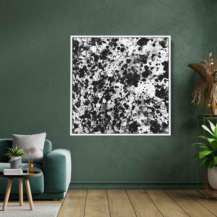 Black and White Abstract Splatter #003 - Kanvah