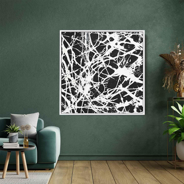 Black and White Abstract Splatter #017 - Kanvah