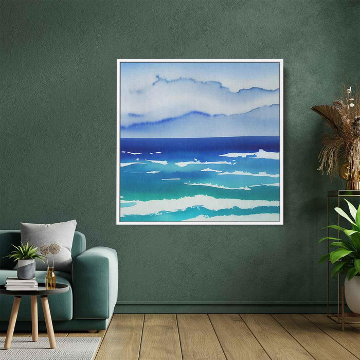 Blue Watercolor Sea #017 - Kanvah