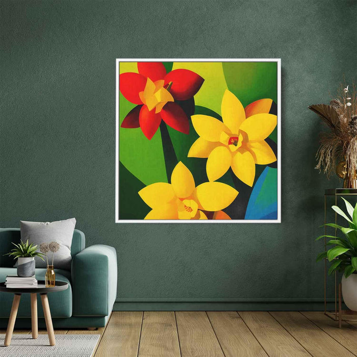 Cubist Oil Daffodils #003 - Kanvah