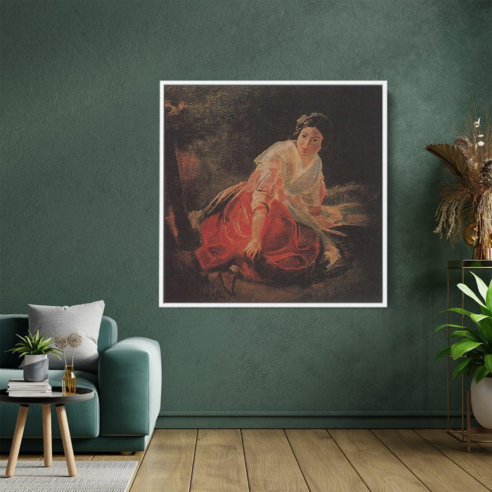 "Girl in a Forest" by Karl Bryullov - Canvas Artwork