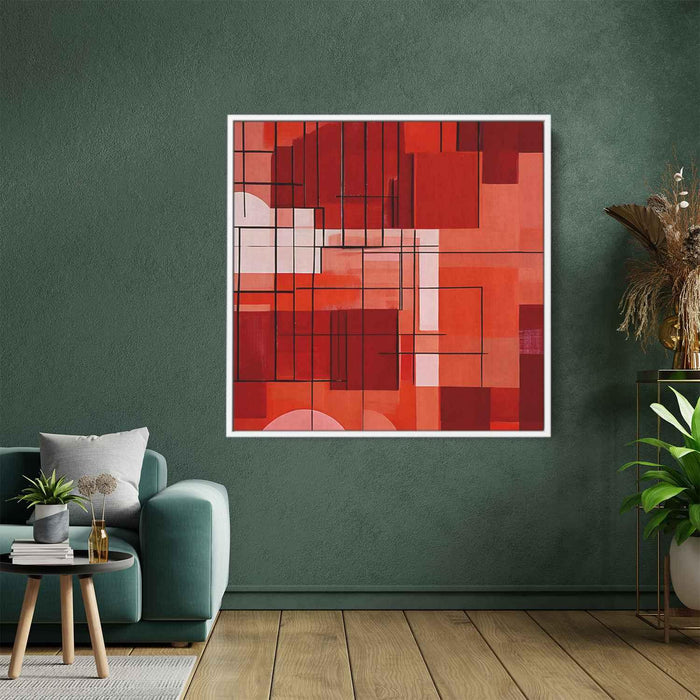 Red Geometric Abstract #001 - Kanvah