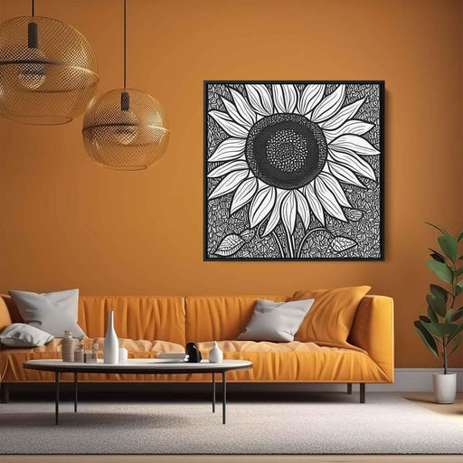 Line Art Sunflower #006 - Kanvah