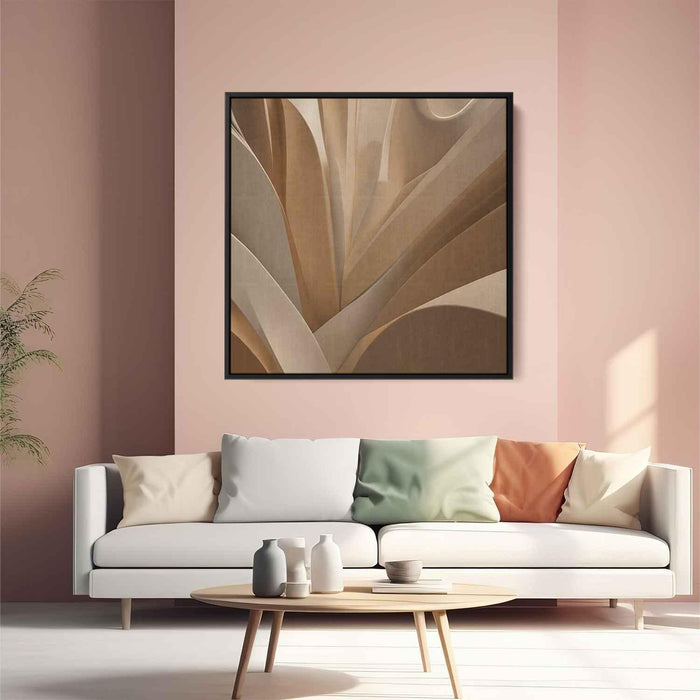 Beige Abstract Print #006 - Kanvah