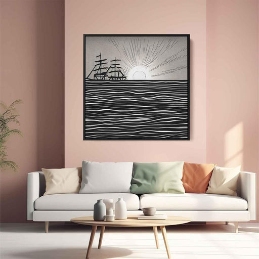 Line Art Sunset Boats #006 - Kanvah