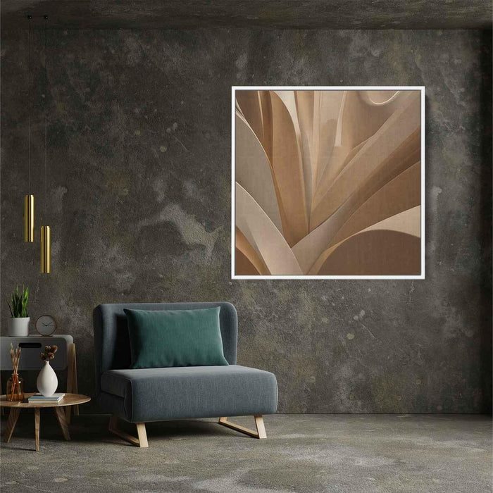 Beige Abstract Print #006 - Kanvah