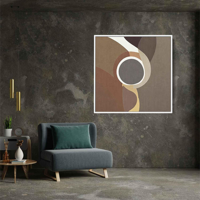 Beige Abstract Print #018 - Kanvah