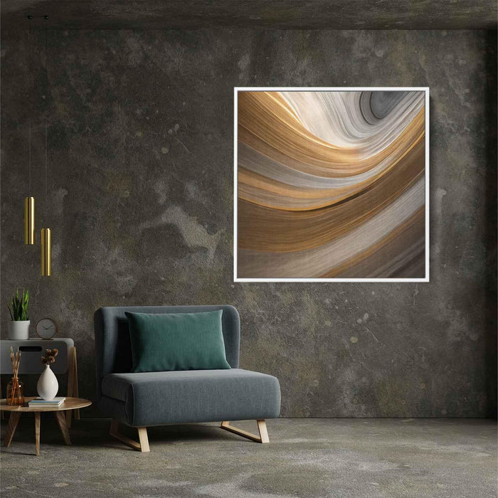 Beige Abstract Print #022 - Kanvah