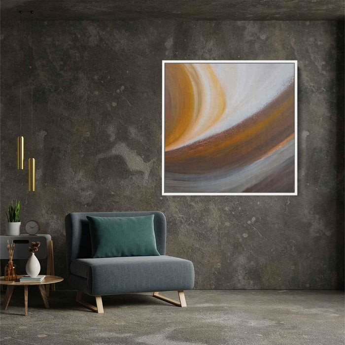 Beige Abstract Print #028 - Kanvah