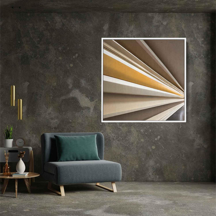 Beige Abstract Print #036 - Kanvah