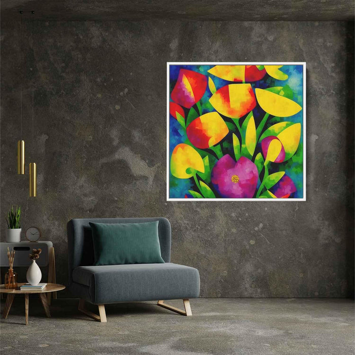 Cubist Oil Wild Flowers #002 - Kanvah