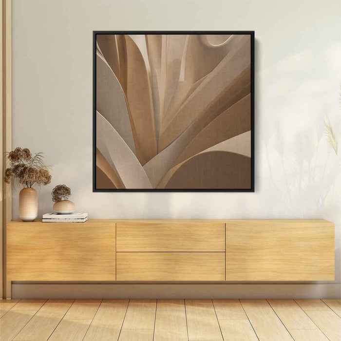 Beige Abstract Print #006 - Kanvah