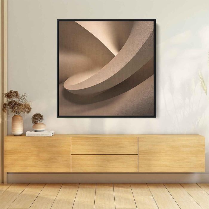 Beige Abstract Print #009 - Kanvah