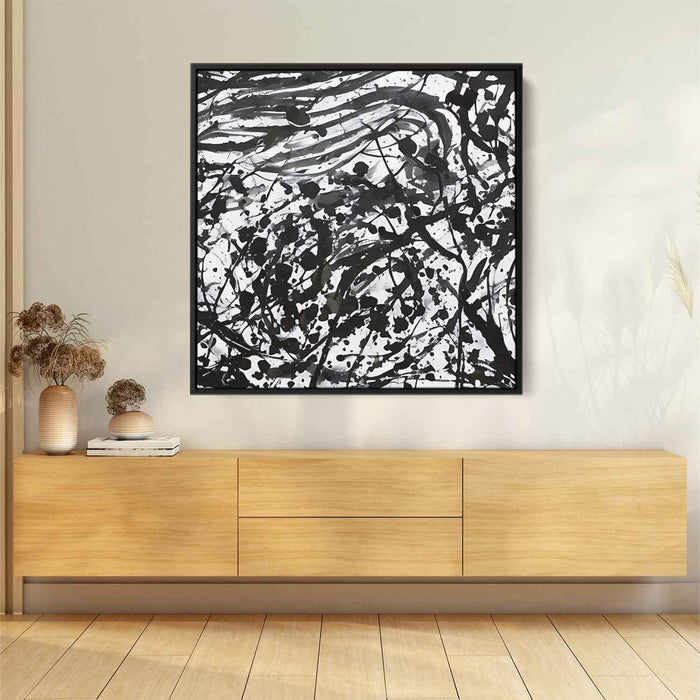 Black and White Abstract Splatter #010 - Kanvah