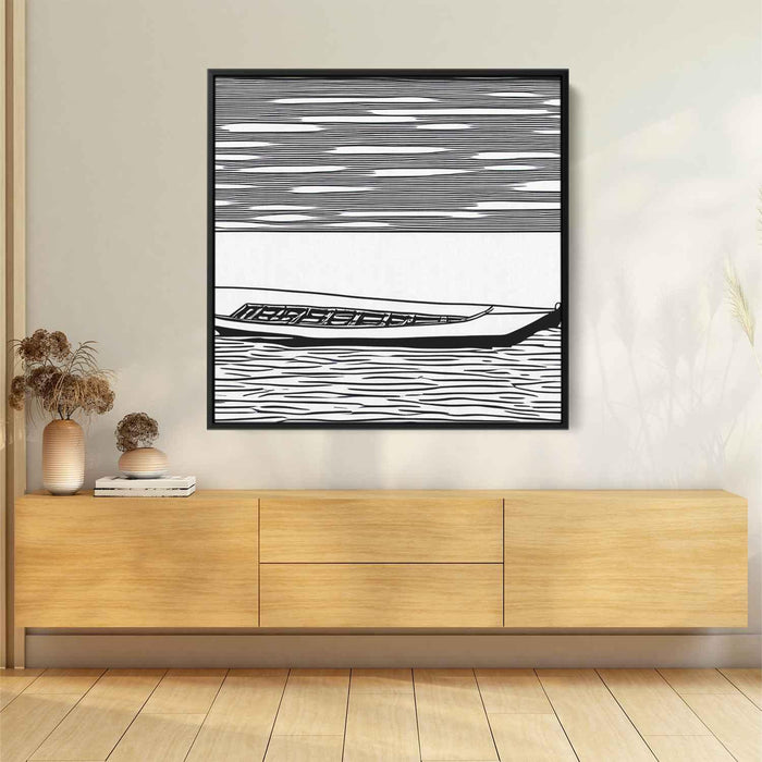 Line Art Sunset Boats #012 - Kanvah