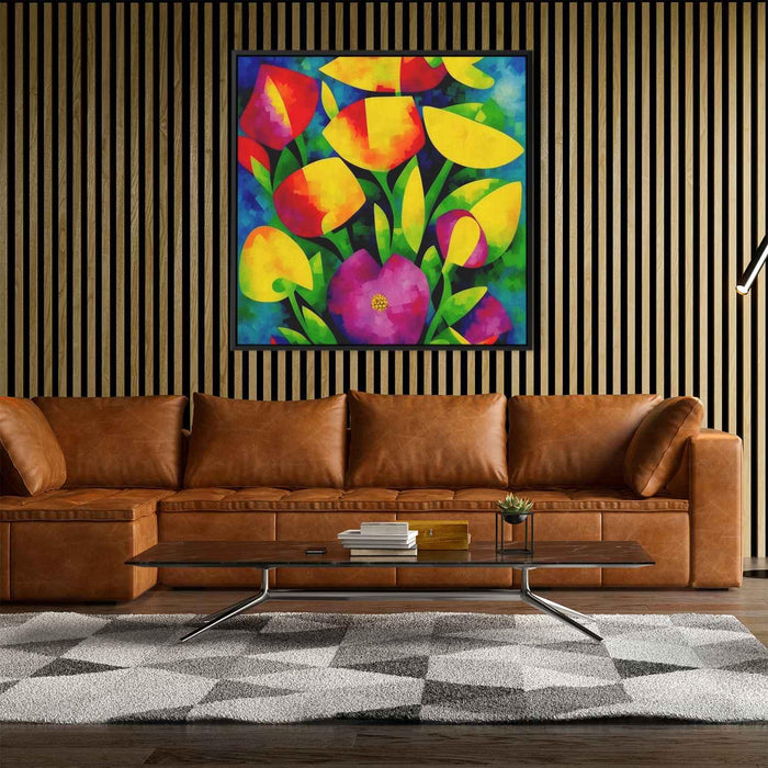 Cubist Oil Wild Flowers #002 - Kanvah