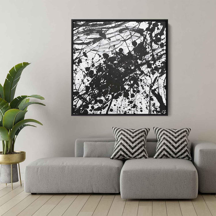 Black and White Abstract Splatter #004 - Kanvah