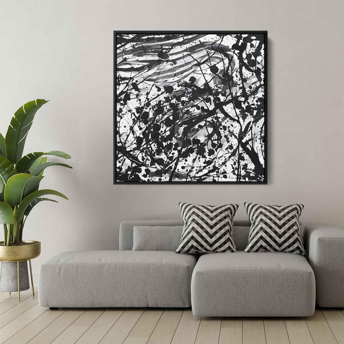 Black and White Abstract Splatter #012 - Kanvah