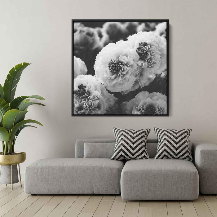 Black And White Photography Carnations #008 - Kanvah