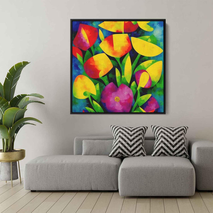 Cubist Oil Wild Flowers #002 - Kanvah