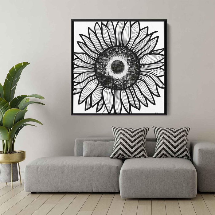 Line Art Sunflower #004 - Kanvah