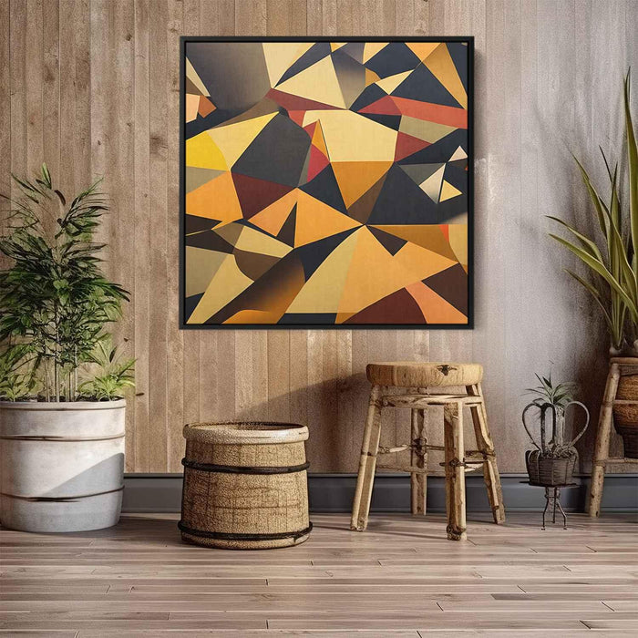 Brown Geometric Abstract #002 - Kanvah