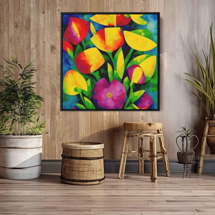 Cubist Oil Wild Flowers #002 - Kanvah