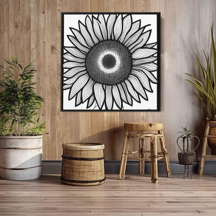Line Art Sunflower #004 - Kanvah