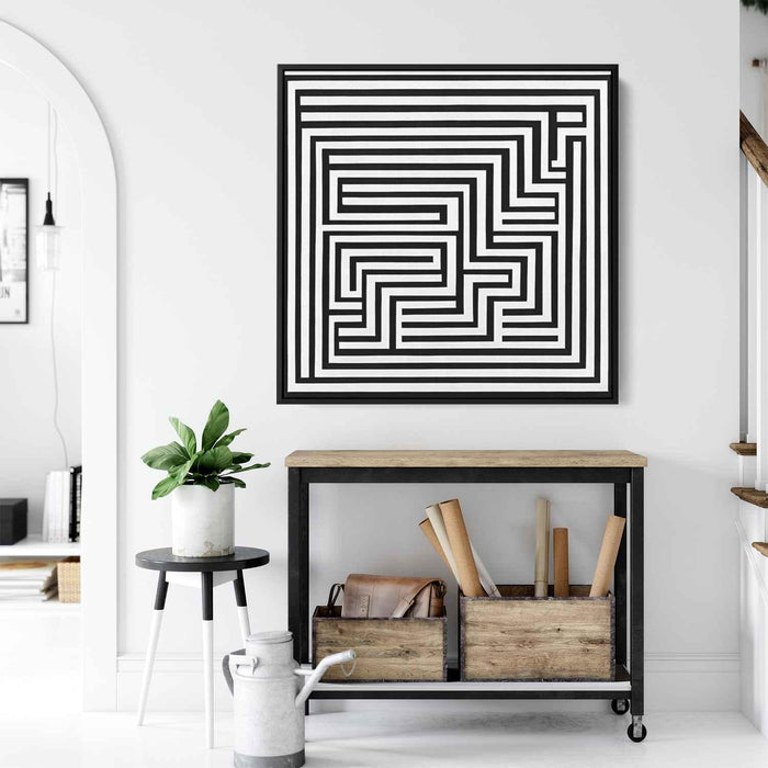 Black and White Geometric #015 - Kanvah