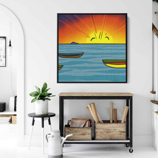 Line Art Sunset Boats #007 - Kanvah