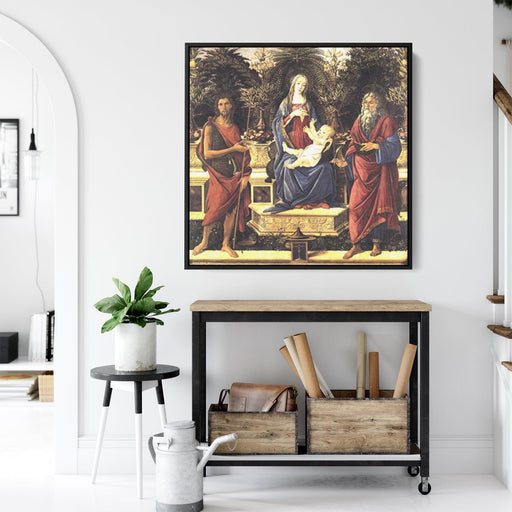 "The Virgin and Child Enthroned" by Sandro Botticelli - Canvas Artwork