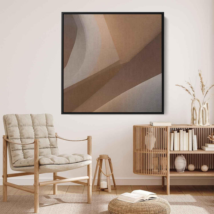 Beige Abstract Print #031 - Kanvah