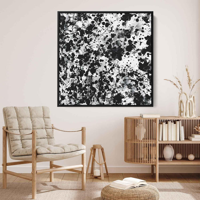 Black and White Abstract Splatter #003 - Kanvah