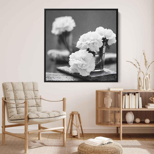 Black And White Photography Carnations #003 - Kanvah