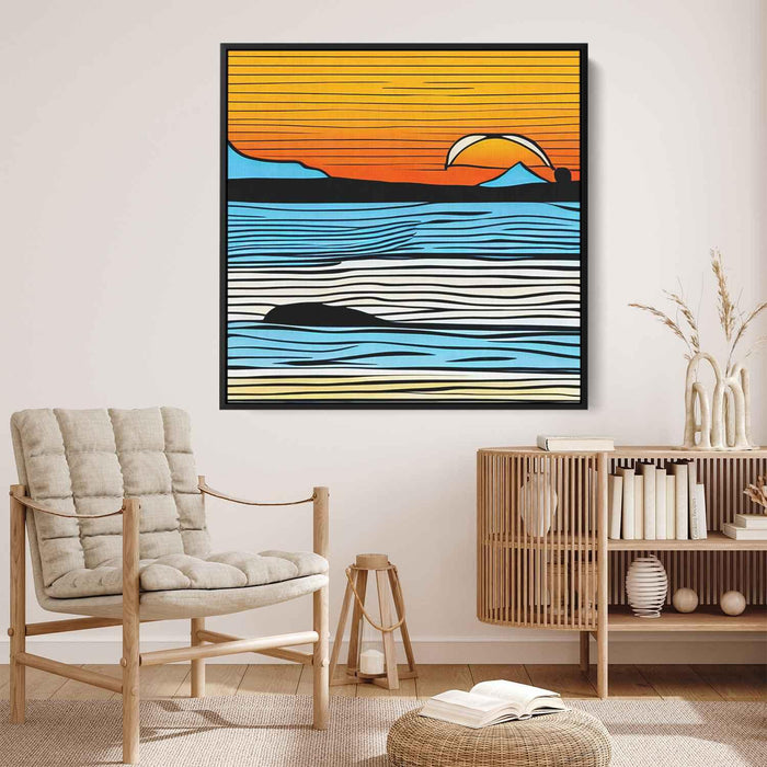 Line Art Sunset Boats #015 - Kanvah
