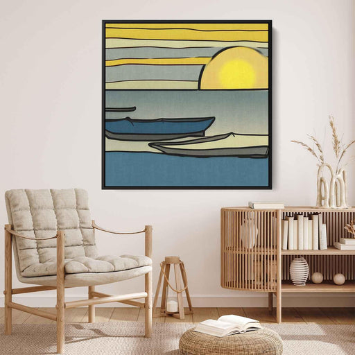 Line Art Sunset Boats #017 - Kanvah