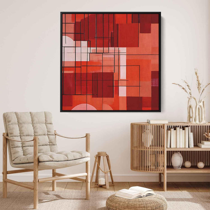Red Geometric Abstract #001 - Kanvah