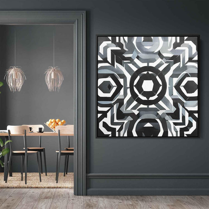 Black and White Geometric #003 - Kanvah