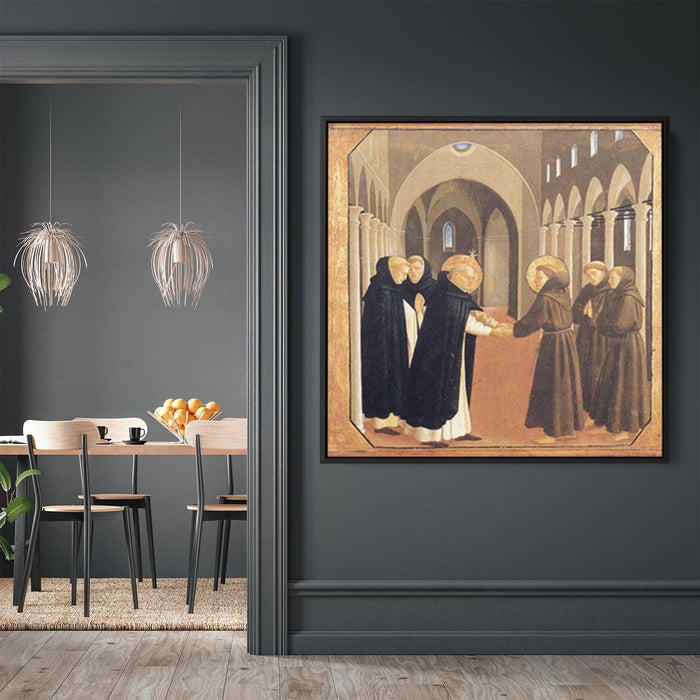 The Meeting of Sts. Dominic and Francis of Assisi (1435) by Fra Angelico - Kanvah