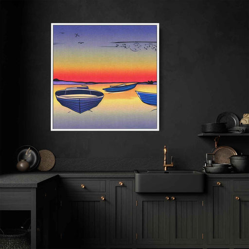 Line Art Sunset Boats #026 - Kanvah