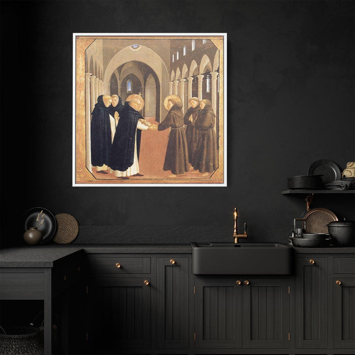 The Meeting of Sts. Dominic and Francis of Assisi (1435) by Fra Angelico - Kanvah