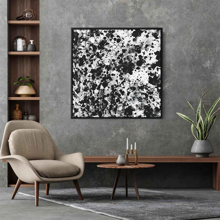 Black and White Abstract Splatter #003 - Kanvah