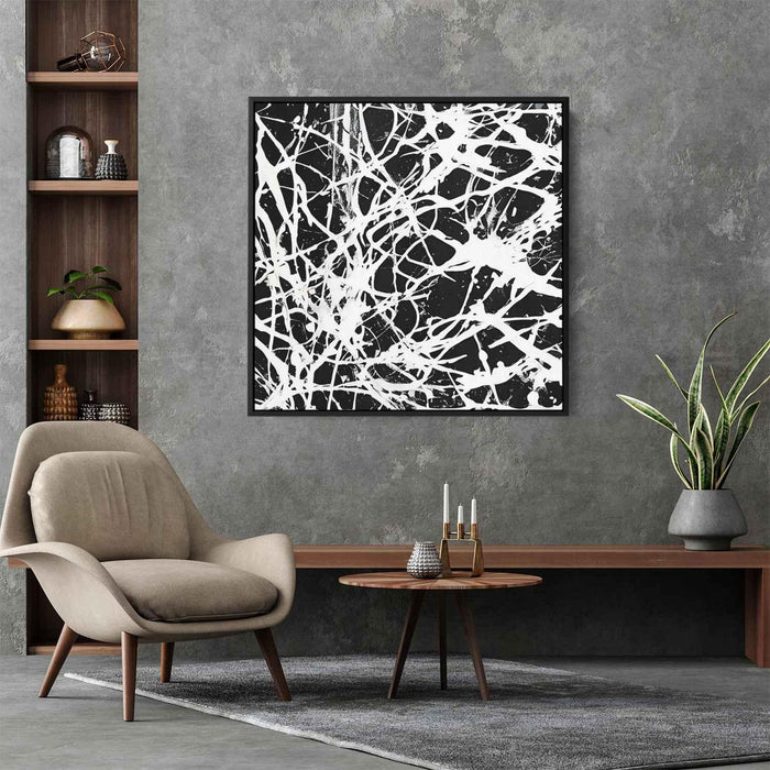 Black and White Abstract Splatter #017 - Kanvah