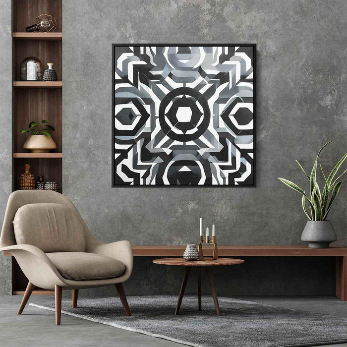 Black and White Geometric #003 - Kanvah