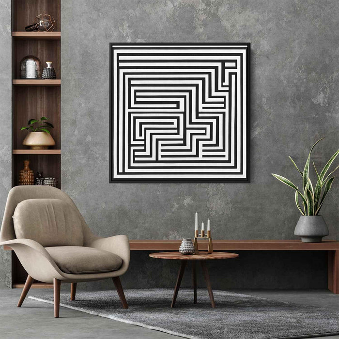 Black and White Geometric #015 - Kanvah