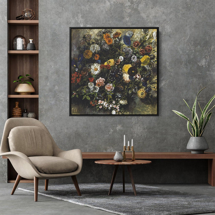 "Bouquet of Flowers" by Eugene Delacroix - Canvas Artwork