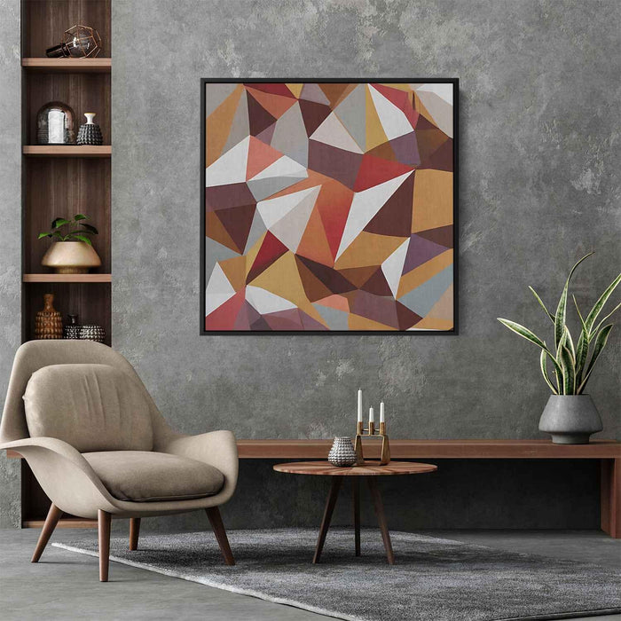 Brown Geometric Abstract #003 - Kanvah