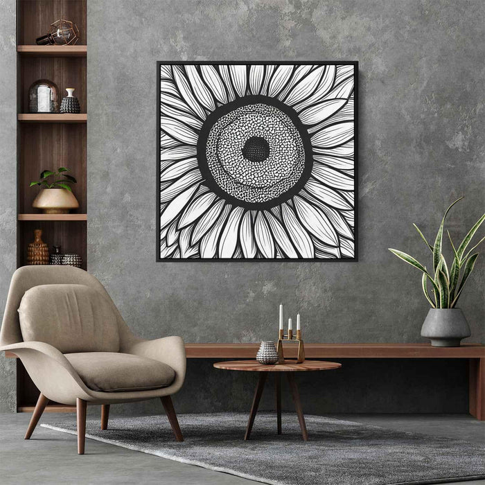 Line Art Sunflower #005 - Kanvah