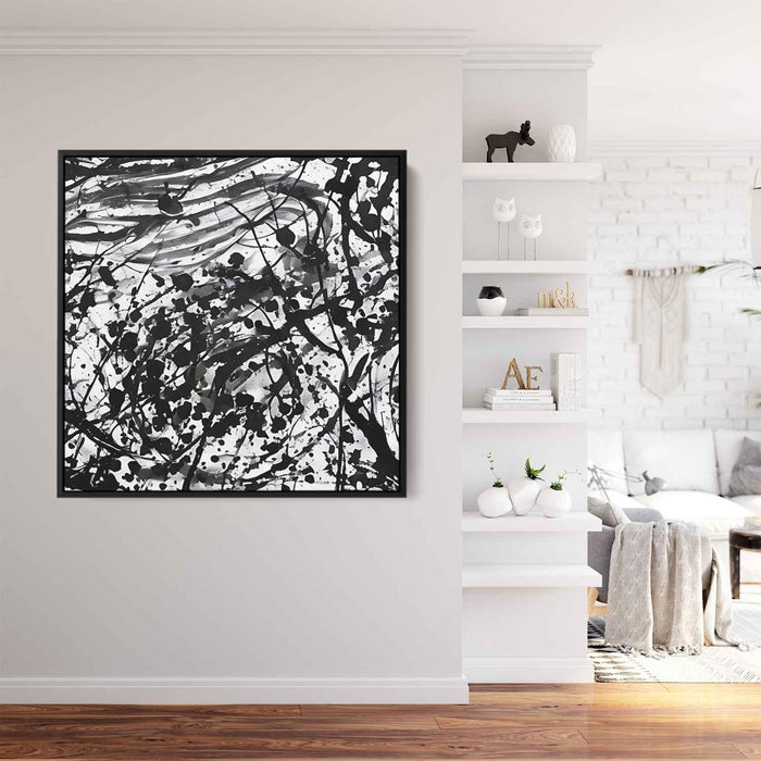 Black and White Abstract Splatter #001 - Kanvah